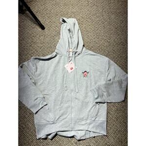 Badgley Mischka Full Zip Hoodie, Original Art Work, Gray, Womens Large, NWT